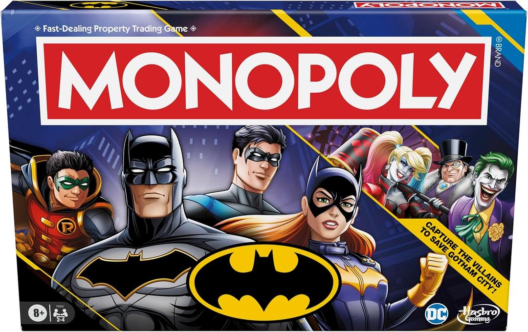 Monopoly Batman Edition Board Game | Monopoly Game for Batman Fans | Ages 8 and Up | 2 to 4 Players | Family Games | Strategy Games for Kids and Adults