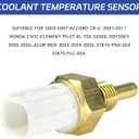 1PCS Coolant Temperature Sensor, 37870-PNA-003 37870-PLC-004 Engine Water Coolant Temperature Sensor, Compatible with 2003-2007 Accord CR-V, 2001-2011 Honda Civic Element, Pilot RL TSX S2000