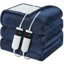 DANENOSA Electric Heated Blanket Queen Size 84''x90'' Soft Flannel & Sherpa Electric Blanket with 10 Heating Levels, Automatically Shut Down After 8h with Overheat Protection Machine Washable