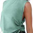 Women's Workout Tank Tops 2025 Summer Yoga Shirts Athletic Top Gym/Running Cropped Tank Tops (Green, S)