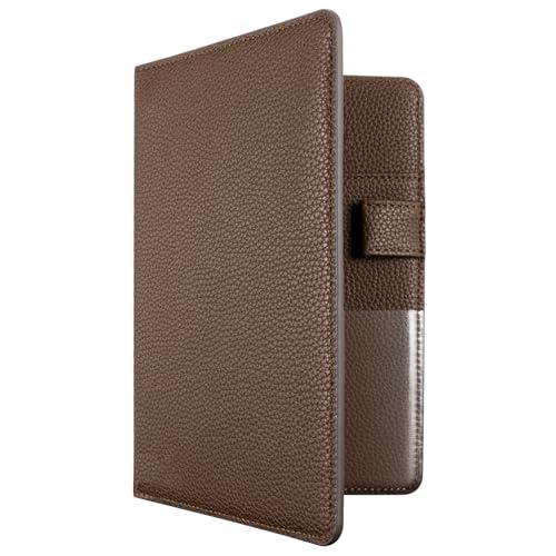 CoBak Server Book – Compact Organizer with Clear and Money Pockets, Pen Holder, Fits Apron Perfectly, Leather Waitress Book, Brown