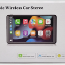 Portable Wireless Car Stereo With Screen Mirroring And Car Play - Black
