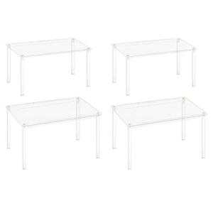 Set of 3 Acrylic Cabinet Organizer, Stackable Clear Cabinet Shelf, Spice Rack Organizer for Kitchen Cabi-net, Countertop(COLOR:Transparent)