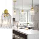 3-Pack Modern Pendant Light Fixtures, Kitchen Island Hanging Light Pendant Lighting Fixture with Glass Lampshade for Bedroom Living Room Kitchen