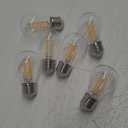 A15 LED Light Bulb 4W (40W Equivalent), 2700K Warm White, Dimmable Edison Filament, 400 Lumens, E26 Medium Base, Clear Glass  Ceiling Fan, Refrigerator/Appliance, Vanity & Chandelier (6-Pack)