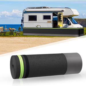 Easy Installation RV Skirting, 65.6'x2.6' Travel Wheel Skirt for Mobile Home Exterior, PVC with Tightly Metal Plates, Convenient Storage Wheel Rv Cover for Garden,Outdoor, Yard (Black, 2.6 x65.62 ft)