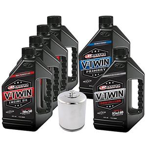 MaxHiflo VTTOCK15 Complete Engine Oil Change Kit for V-Twin Full Synthetic Harley Davidson Twin Cam, 6 quart