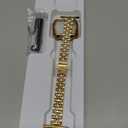 QUNDAXI Slim Watch Band Compatible with Apple Watch 38mm 40mm 41mm Series 1-9/SE Metal Stainless Steel Watchband Suitable for iWatch 11/10/9/8/7/6/5/4/3/2/1/SE Series Women Luxury Strap (Gold)