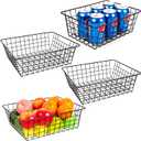 Pantry Baskets Pantry Organization and Storage 4 Pack Large Wire Baskets for Organizing Pantry Storage Bins Metal Wall Hanging Basket