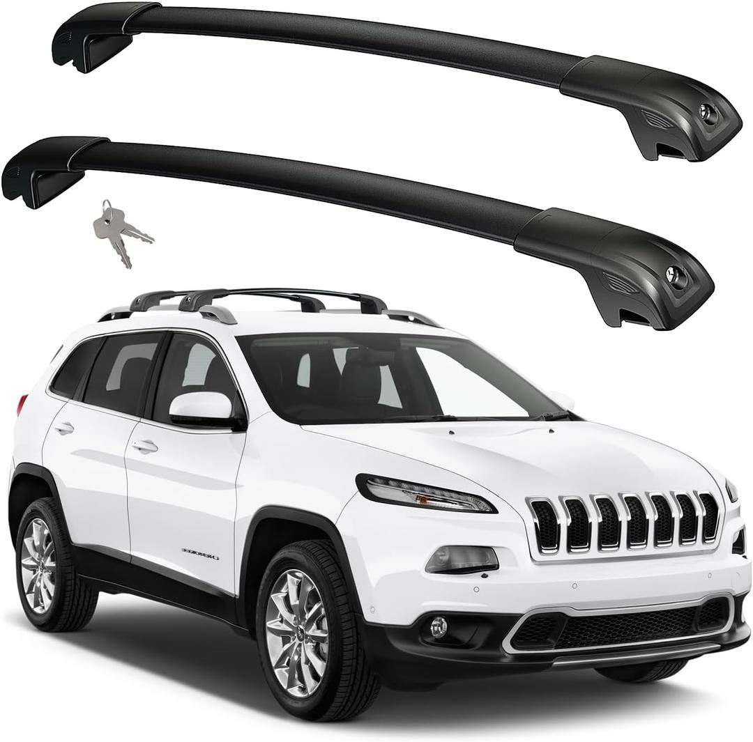 300lbs Roof Rack Cross Bars Compatible with Jeep Cherokee 2014-2023 (Not for Jeep Grand Cherokee), Aluminum Lockable Car Roof Rails Crossbar for Rooftop Cargo Luggage Kayak Canoe Bike Snowboard