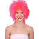 HalloweenPartyOnline Funky Punk Wig (Adult, Neon Pink)