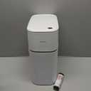 JUDRDO 3.5 Gallon Slim Automatic Trash Can for Bathroom,Touchless Diaper Trash Can with Trash Bag Auto-adsorption Technology,Motion Sensor Diaper Garbage Bins for Bedroom Office Kitchen Toilet (White-n21)