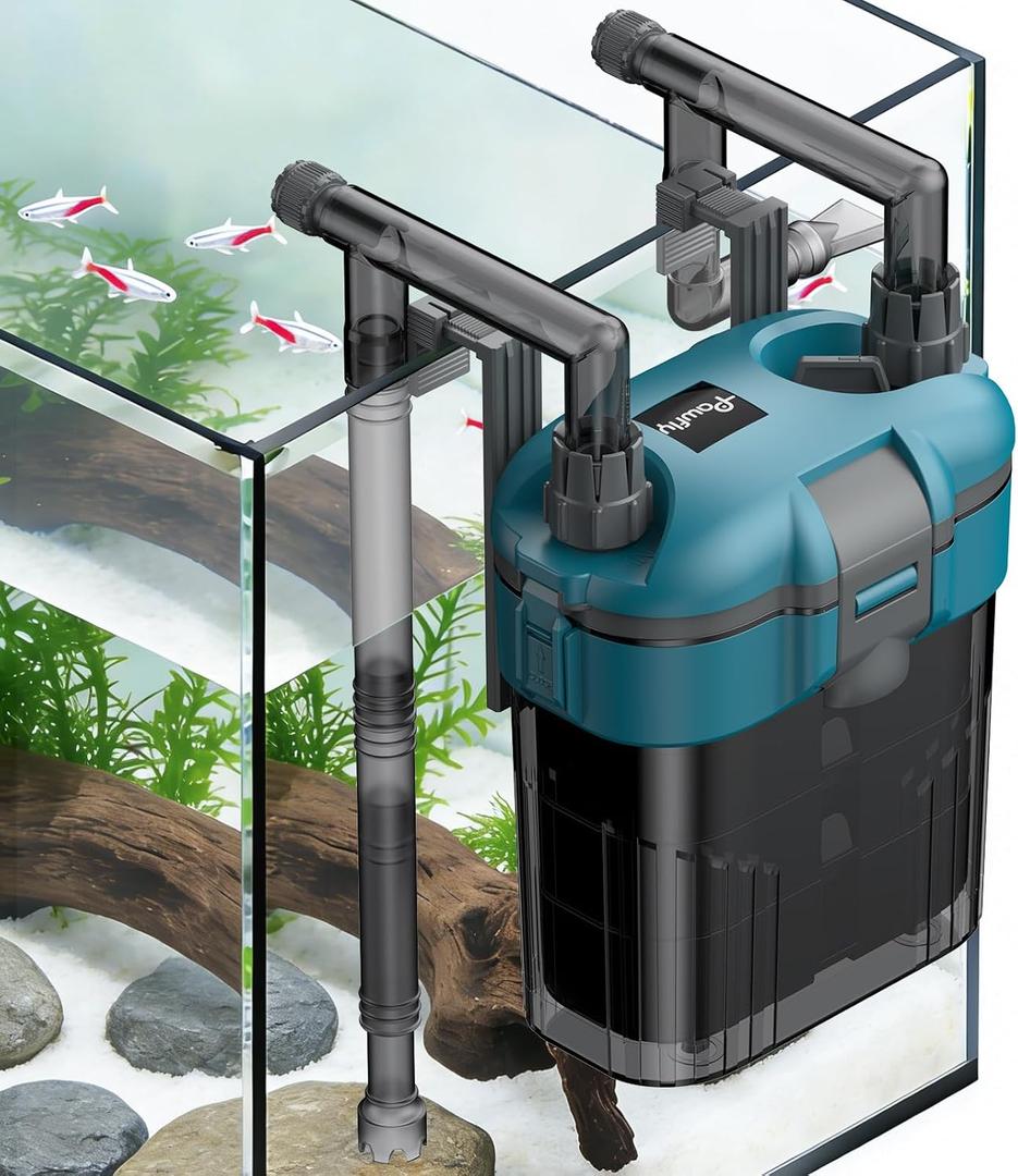 Pawfly 11.5 W Aquarium Filter, Canister Filters for Aquarium, 20 Gallon Fish Tank Filter, 95 GPH Hang on Back Aquarium Filter with Adjustable Water Flow & Sponge, Ultra Quiet HOB Filter