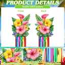 Affrolling 8 Pcs Hawaiian Luau Party Decoration Tropical Flower Hanging Decorations with Tassels for Hawaii Luau Tropical Floral Birthday Party Supplies 3.3 ft Outdoor Summer Door Banner Sign Decor