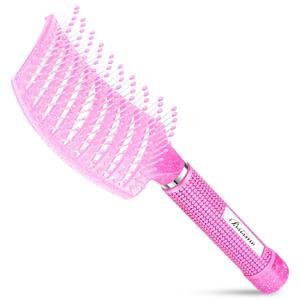 Bsisme Hair Brush with Hair Clips, Vented Brush for Faster Blow Drying, Detangler & Frizz-Free on Women Girls Kids Curly Wet Thick Fine Hair, Ideal Valentine's Day, Mothers Day, Birthday Gift for Her