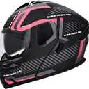 SanQing Adult Modular Flip-Up Full Face Motorcycle Helmet-DOT | lightweight Dual Visor,Snowmobile ADV Four Wheeler Street Bike Compatible fit for adult men women. (Pink L)