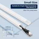 340in Cord Covers for Wires on Wall, One-Cord Wire Covers for Cords, Small White Cord Hider Wall, LZEOY Cable Raceway Wire Hider for Cords, Paintable Cable Concealer - 20x L17 W0.59in H0.4in