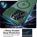 YFEMLAZ for iPhone 15 Pro Max Case(Built-in Invisible Kickstand) Heavy Duty MagneticCompatible with MagSafe Military-Grade Drop Protection,Translucent Matte for iPhone 15 Pro Max Case 6.7",Green