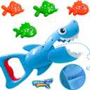 Bath Toys for Toddlers 1-3, Shark Grabber with Biting Action & 4 Toy Fish - Fun Swimming Pool & Bathtub Toys for Kids Ages 3-8, Non-Toxic Water Toys Mold-Free Bath Time Gifts for Boys & Girls