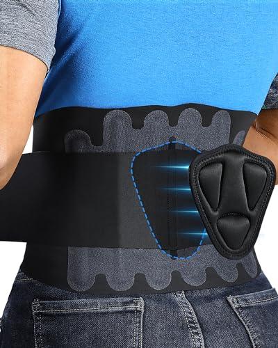 Fitomo 0.5mm Ultra Thin Back Brace for Women Men, 3D Lumbar Pad, Seamless Yoga Fabric, Lightweight Back Brace for Lower Back Pain Relief, Sciatica, Posture, Lifting, Wearg Under Clothes, Black, M