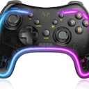 Switch Controller for Nintendo Switch 2/Switch 1/OLED/Lite, Replacement for Nintendo Switch Pro Controller Support PC & Android/iOS with Cool LED, Wireless Switch Controller with Turbo,Vibration