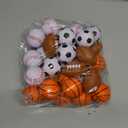 XunYee 32 Pcs Mini Foam Balls Sports Cupcake Toppers 1.6 Inch Basketball Soccer Stress Ball Small Football Baseball Cake Topper Sports Party Favors for Birthday Party Supplies Decoration(Mixed Balls)