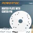 POWERTEC 6-1/2" Clear Acrylic Router Base Plate with Centering Pin & Mounting Screws | Predrilled Sub-Base Fits Bosch, DeWalt, Milwaukee, Makita, Porter Cable, Craftsman & More (71022)