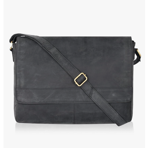 Ozora Genuine Leather Unisex Crossbody Messenger Bag with Adjustable Strap for 17 Inch Laptop, Travel, Office