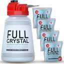 Full Crystal Window Cleaning Kit 16 oz Glass Cleaner and Bottle with 27 ft Reach, Each 4 oz Bag Makes Up to 640 fl oz, Cleans Up to 80 Windows, Scrub-Free, Rinse-Free