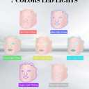 SDKWDH Red Light Mask for Face, 7-1 Colors Facial Care Mask, 850nm Infrared & Red Light Masks, Ergonomic Design for Home & Travel, Pink
