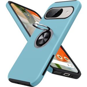 JAME for Google Pixel 9 Case/Pixel 9 Pro Case, Slim Fit Military Grade Shockproof Case for Pixel 9 with Ring Holder Stand Kickstand Protective Phone Case for Google Pixel 9/9 Pro, Sierra Blue