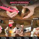 HARDELL Mini Cordless Rotary Tool, 5-Speed 3.7V Rechargeable Rotary Tool Kit with 69 Accessories, USB Charging Multi-Purpose DIY Tool for Sanding, Polishing, Drilling, Engraving(Pink 69pcs)