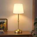 Kakanuo Rechargeable Cordless Table Lamp Gold - 1 Pack Brass 4000mAh Battery Operated Lamp, 3000K Warm Light, Touch Control Stepless Dimming, for Bedside, Dining Table, Home Decor