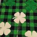 St. Patrick's Day Doormat, Buffalo Plaid Stripes Shamrock Lucky Clover Decorative Doormat, Non Slip Seasonal Low-Profile Floor Mat Welcome Mat for Kitchen Dining Entrance 19.5x31.5Inch