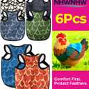 6-Pack Chicken Saddles for Hens, Hen Saddle for Chickens - Adjustable Chicken Apron with Elastic Straps, Back Protector for Feather Loss & Mating, 6 Colors Included (Orange-Red)