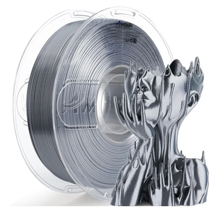 AMOLEN Silk PLA Filament 1.75mm 3D Printer filaments, Shiny Silver Grey Filament for 3D Printing, 1kg(2.2lbs) Spool, Compatible with Most FDM Printer(Silk Silver Grey)