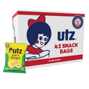 Utz Salt & Vinegar 1 oz. Bags, 42 Count Crispy Fresh Potato Chips, Crunchy Individual Snacks to Go, Cholesterol, Trans-Fat & Gluten Free, 06/28/2025