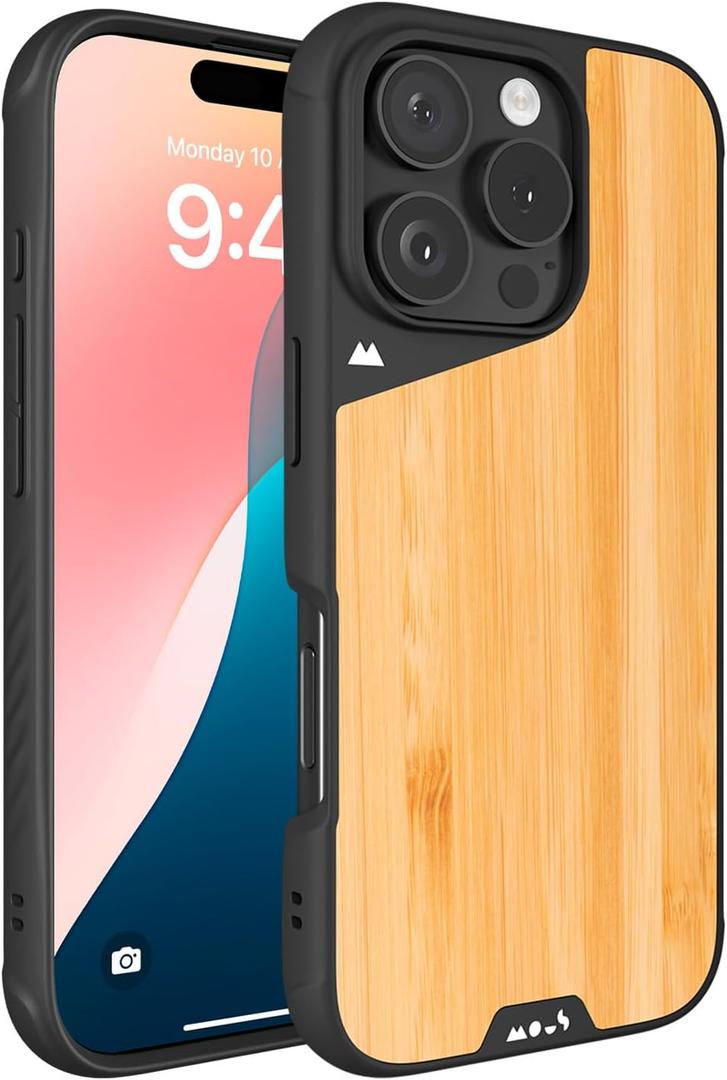 Mous for iPhone 16 Pro Max Case MagSafe Compatible - Limitless 6.0 - Bamboo - Protective Shockproof Phone Cover