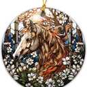 4 x Horse Ornament 2025  White Elephant Gift for Horse Lover, Horse Lover Gift, Rustic Farmhouse Holiday Tree Decoration, Animal Art Home Dcor Keepsake