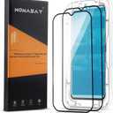 MONASAY Glass Screen Protector [2 Pack] Fit for Samsung Galaxy A15 6.5 inch[Easy Installation] HD Tempered Screen Film with Frame Full Coverage Case Friendly (Clear)