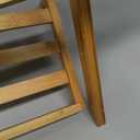Household Essentials Fully Assembled Folding Luggage Rack with Lower Storage Shelf | Bamboo Frame with Black Straps