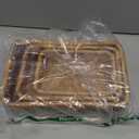 Natural Rectangular Rattan Storage Baskets (Set of 3), Hand Woven Food and Fruit Serving Baskets, Wicker Organizer for Living Room, Bedroom, Kitchen