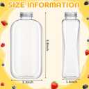 Thenshop 24 Pack Plastic Bottles with Caps, Clear Juice Bottles Flat Water Bottle Plastic Flask Bottle Reusable Mini Beverage Container for Drinks, Milk, Tea, Alcohol, Liquor (12 oz)