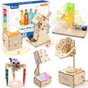 Poraxy STEM Kits for Kids Age 8-10-12, 6 in 1 Science Kits, Wooden 3D Puzzles, Toys for Ages 8-13, Building Projects Crafts Model Kits, Birthday Gifts for Boys Girls Ages 7- 13  Years Old