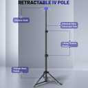 Portable Iv Pole, Foldable IV Pole Stand 27 to 83" Adjustable Height Pole with 4 Hook & Drip Bag Stand, Collapsible Iv Pole for Travel