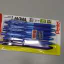 Pentel Wow! Retractable Ballpoint Pen, (1.0mm) Medium Line, Blue Ink, Pack of 5 (BK440BP5C)