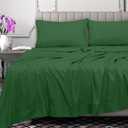 Royale Linens 300 Thread Count 100% Long Staple Combed Cotton Flat Sheet - Super Soft- Top Sheets -Queen Flat Sheet Sold Separately- Breathable, Cool & Crisp Percale Sheets Only (Queen, Hunter Green)