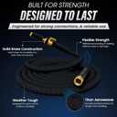 TITAN 50 ft Garden Hose Lightweight Flexible Water Hose, Kink-Free Non-Expanding, High Flow, Solid Brass Fittings, Leak-Proof with Nozzle