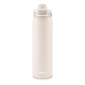 Ello Pop & Fill Stainless Steel Water Bottle with Quick Fill Technology, Double Walled Vacuum Insulated Metal, Leak Proof Locking Lid, Sip & Chug, BPA Free, Holiday Gift for Him Her, 22oz Cream