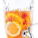 2 Liter Glass Beverage Dispenser with Stainless Steel Spigot on Glass Pedestal, Decorative Mason Drink Dispenser for BBQ, Picnic, Pool Party, and Social Events